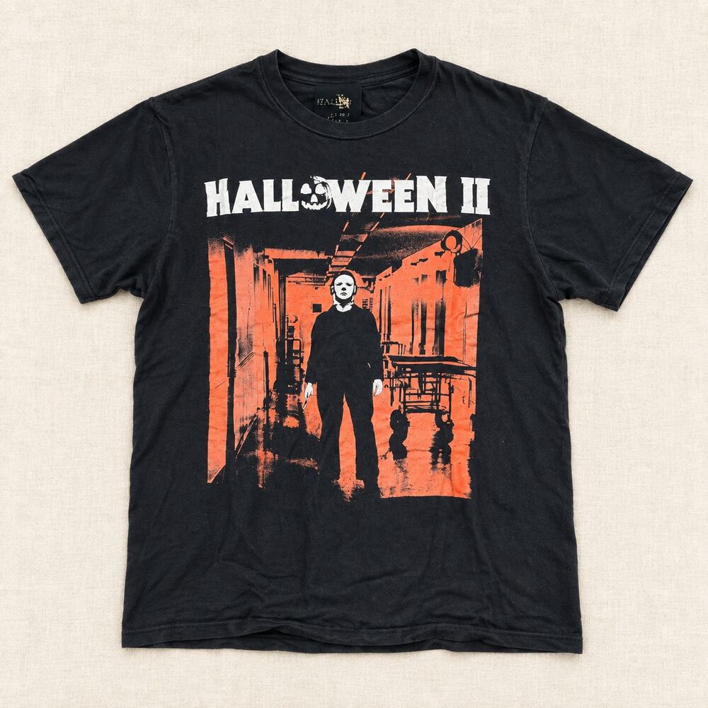 Halloween II Michael Myers Horror Movie Graphic T Shirt Black Adult S